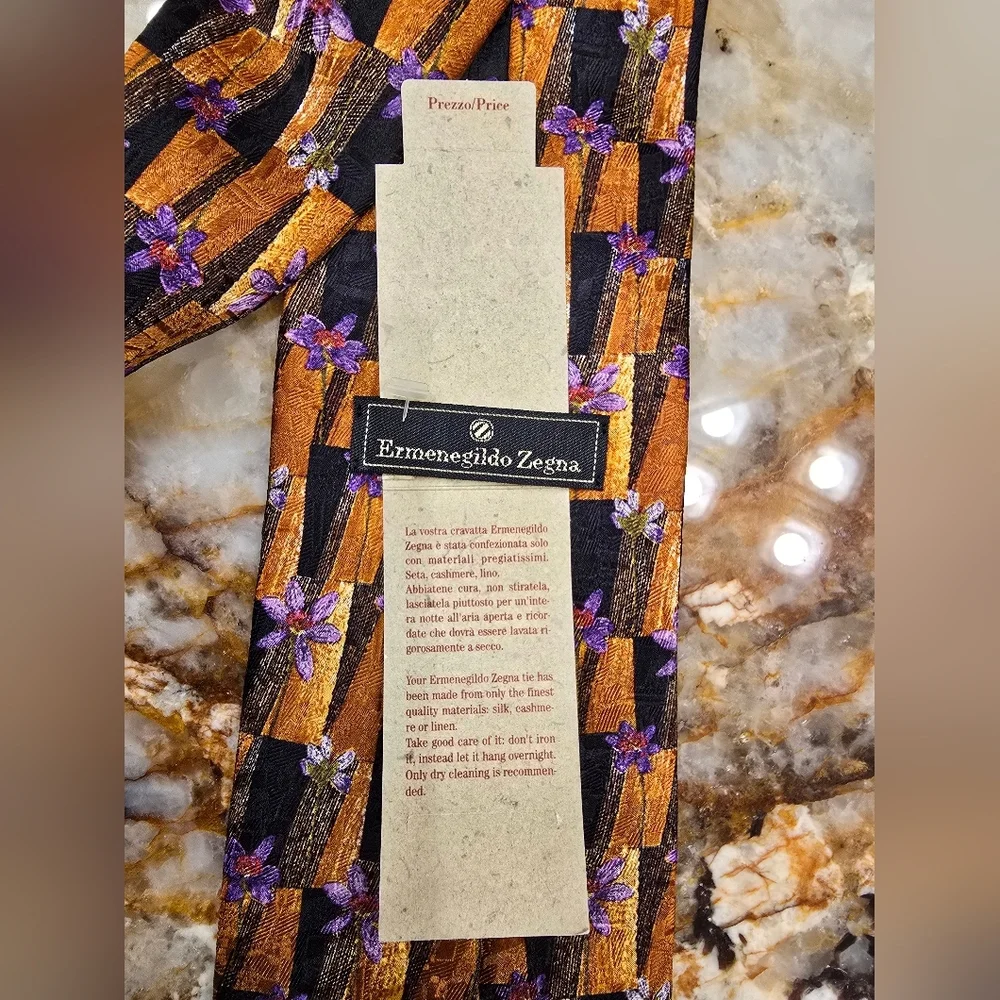 Ermenegildo Zegna silk tie floral Pattern NWT